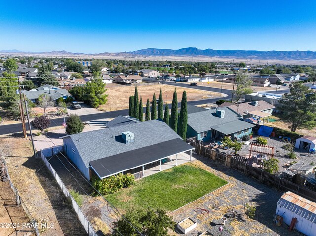 aerial view with a mountain view