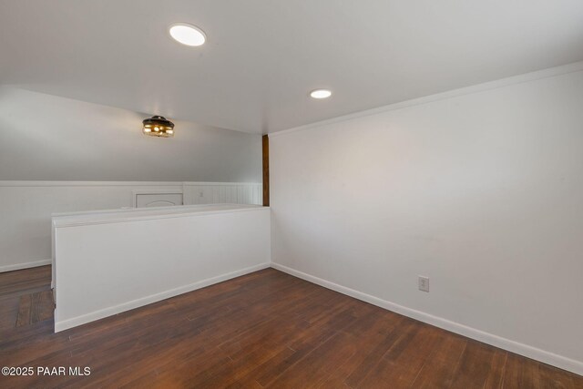 1467 N Vyne St, Prescott, AZ 86305 - spare room featuring baseboards, dark wood-style flooring, and recessed lighting