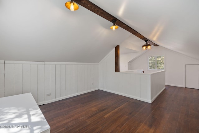 1467 N Vyne St, Prescott, AZ 86305 - additional living space featuring dark wood-style floors and vaulted ceiling with beams