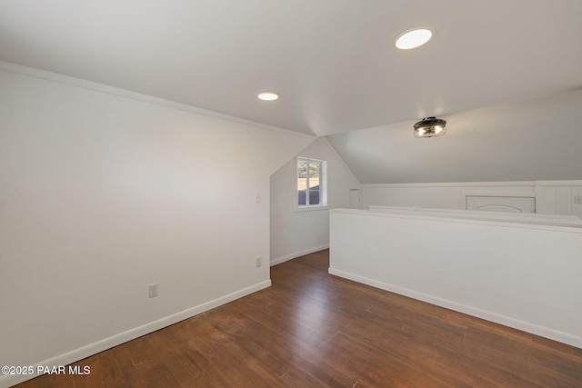 1467 N Vyne St, Prescott, AZ 86305 - additional living space with baseboards, lofted ceiling, wood finished floors, and recessed lighting