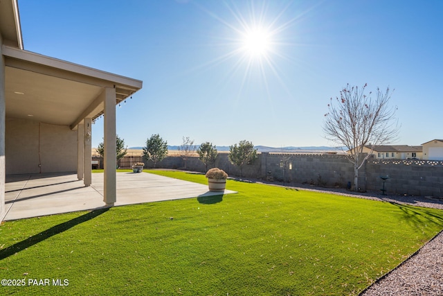 view of yard with a patio area