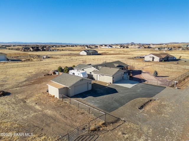 drone / aerial view with a rural view