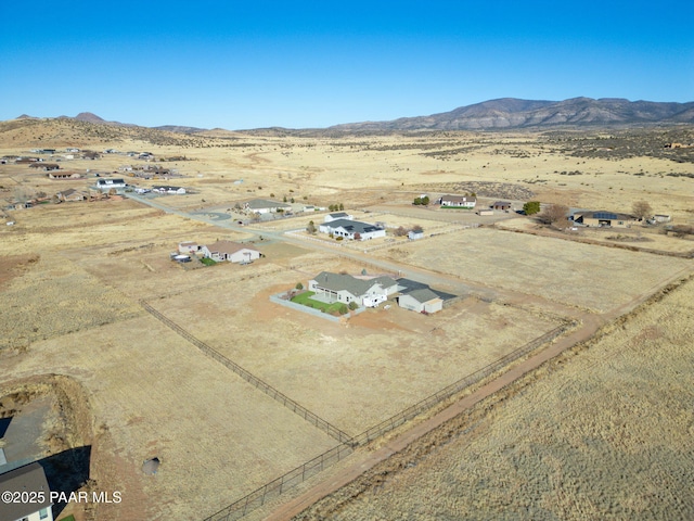 aerial view with a mountain view