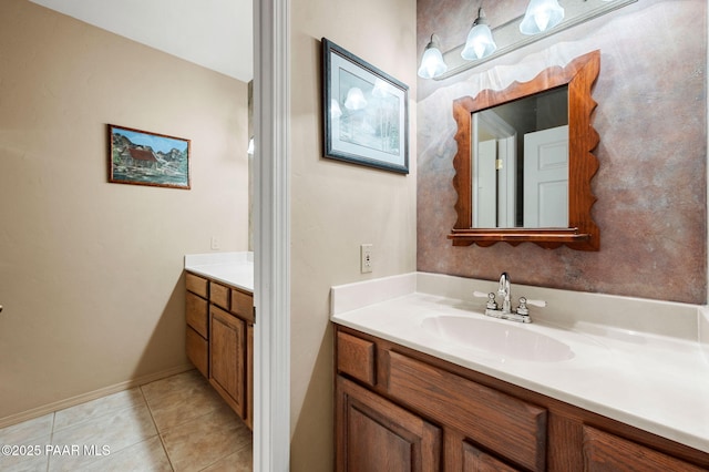 18900 N Butte Pass Rd, Prescott, AZ 86305 - bathroom featuring vanity, tile patterned floors, and baseboards
