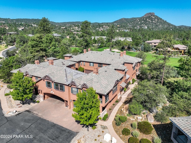 aerial view featuring a mountain view