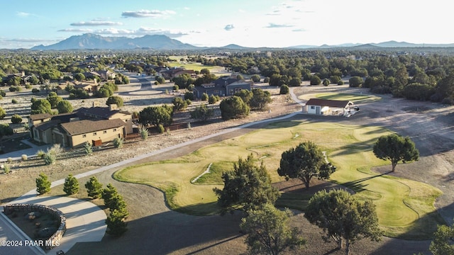 bird's eye view with a mountain view