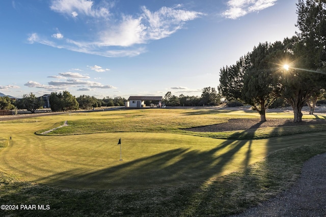 view of community featuring a lawn