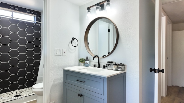 477 W State Route 260, Camp Verde, AZ 86322 - full bathroom with vanity, wood finished floors, toilet, and a shower stall