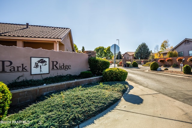 view of community sign