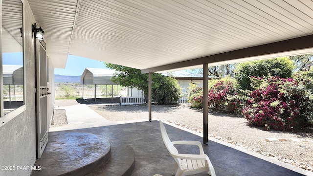 5640 N Burke Blvd, Rimrock, AZ 86335 - view of patio featuring fence and a mountain view