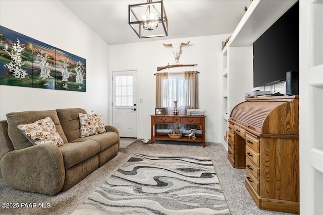 2354 N Kachina Ln, Chino Valley, AZ 86323 - living area with a notable chandelier and carpet