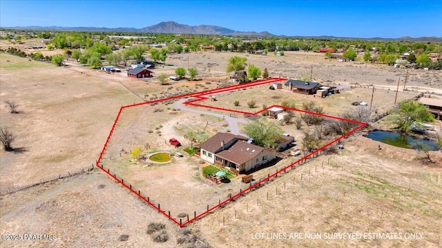 2354 N Kachina Ln, Chino Valley, AZ 86323 - birds eye view of property with a rural view, a mountain view, and a desert view