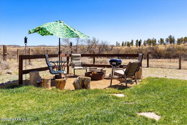 2354 N Kachina Ln, Chino Valley, AZ 86323 - view of yard featuring a rural view and a fire pit