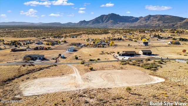 drone / aerial view with a mountain view