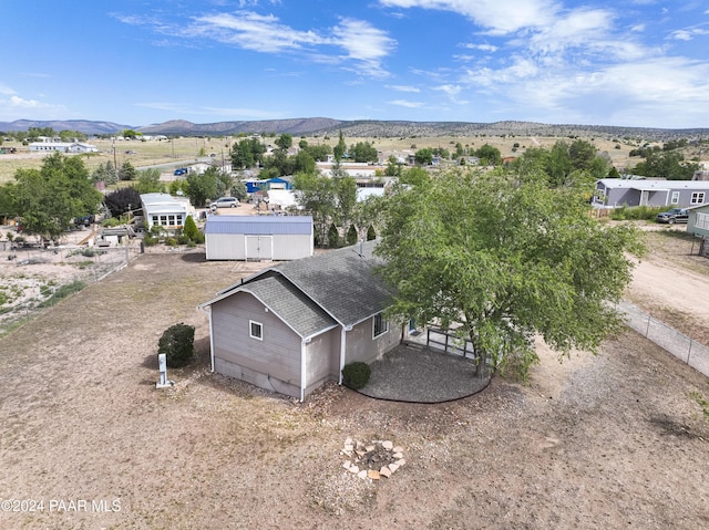 drone / aerial view with a mountain view