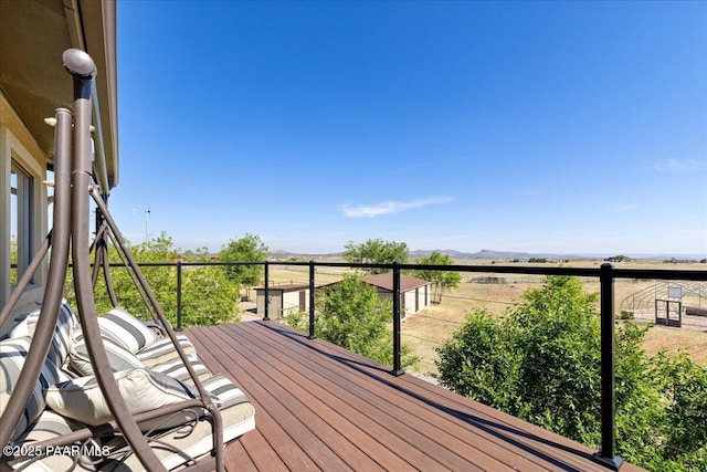 1445 S Table Mountain Rd, Chino Valley, AZ 86323 - wooden deck with a mountain view