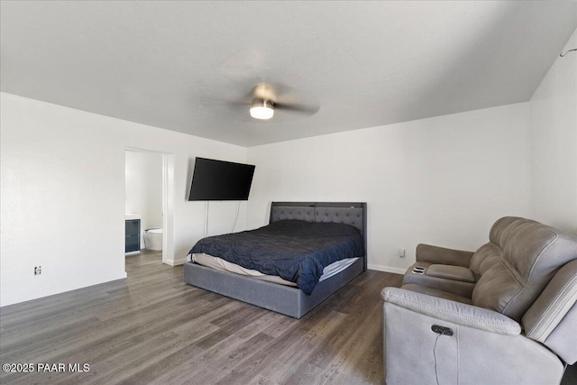 1445 S Table Mountain Rd, Chino Valley, AZ 86323 - bedroom with wood finished floors, baseboards, and ceiling fan