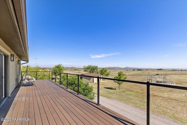 1445 S Table Mountain Rd, Chino Valley, AZ 86323 - wooden deck with a rural view and a mountain view