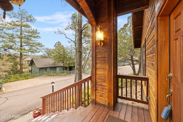 wooden deck with a porch