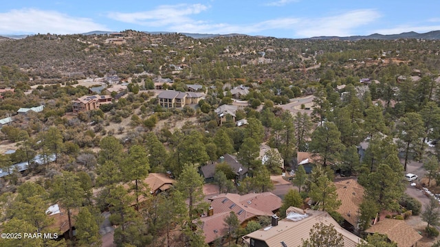 aerial view with a mountain view