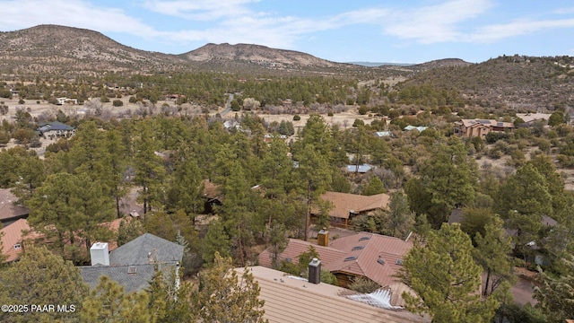 aerial view featuring a mountain view
