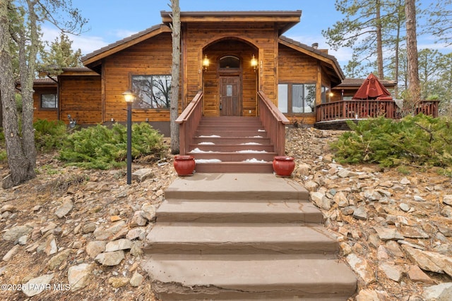 view of chalet / cabin