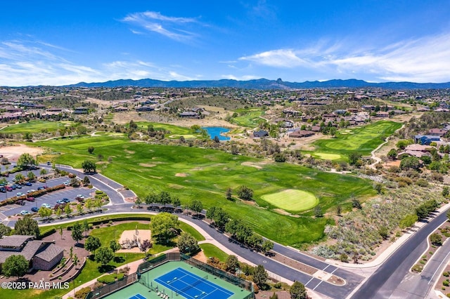 bird's eye view with a mountain view