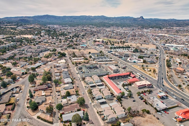 bird's eye view featuring a mountain view