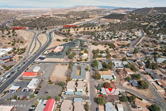 aerial view featuring a mountain view