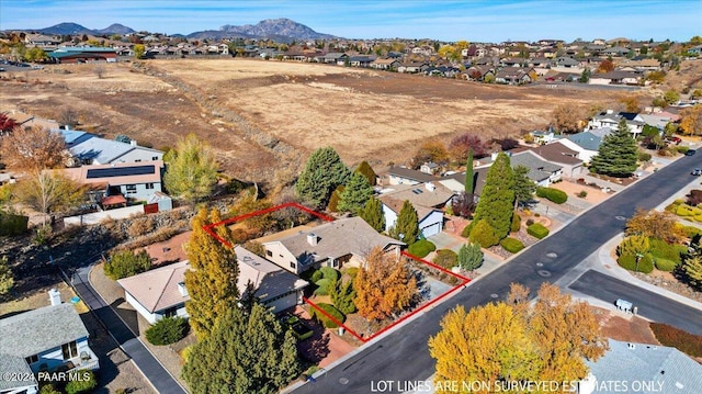 aerial view with a mountain view