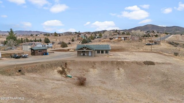 drone / aerial view with a mountain view