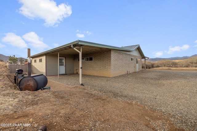 exterior space with a mountain view