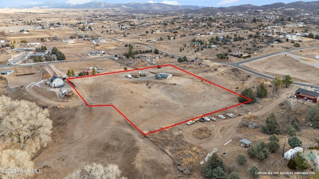 aerial view featuring a mountain view