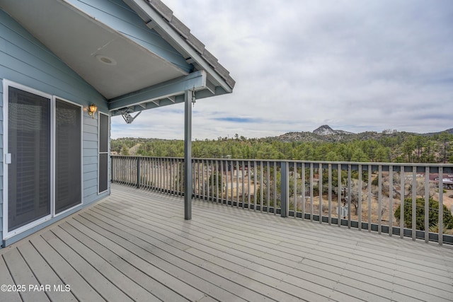 2312 Loma Vista Dr, Prescott, AZ 86305 - wooden deck featuring a forest view