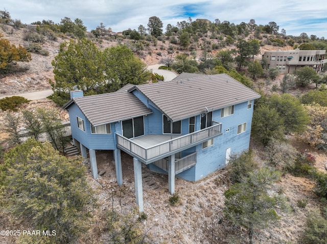 2312 Loma Vista Dr, Prescott, AZ 86305 - back of property with a chimney