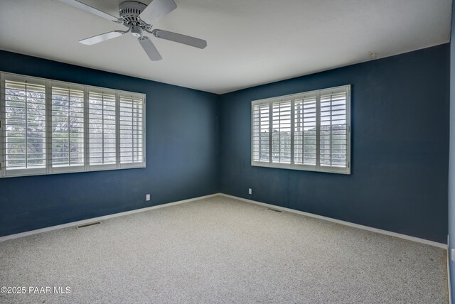 2312 Loma Vista Dr, Prescott, AZ 86305 - empty room featuring visible vents, ceiling fan, baseboards, and carpet