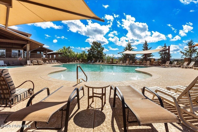 view of pool featuring a patio area