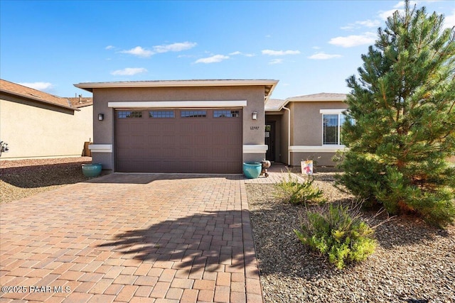 view of front of house with a garage