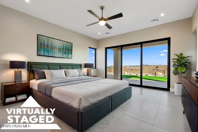 5285 High Cliff Way, Prescott, AZ 86301 - bedroom with ceiling fan and access to outside
