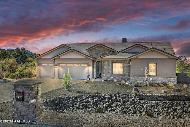 view of front of house featuring a garage