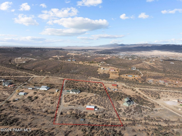 11645 E Prescott Dells Rnch Rd, Dewey-Humboldt, AZ 86327 - drone / aerial view featuring a mountain view