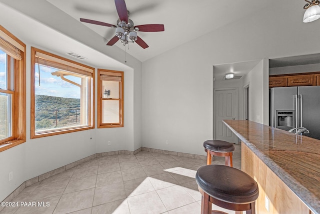 11645 E Prescott Dells Rnch Rd, Dewey-Humboldt, AZ 86327 - interior space featuring plenty of natural light, lofted ceiling, and ceiling fan