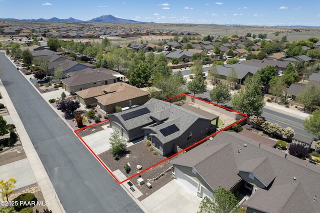 6560 E Brombil St, Prescott Valley, AZ 86314 - aerial perspective of suburban area featuring property boundaries highlighted and mountains