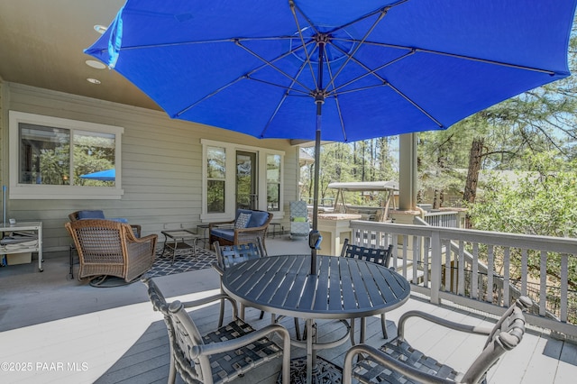 1021 Sheriffs Posse Trl, Prescott, AZ 86303 - wooden deck featuring outdoor dining area
