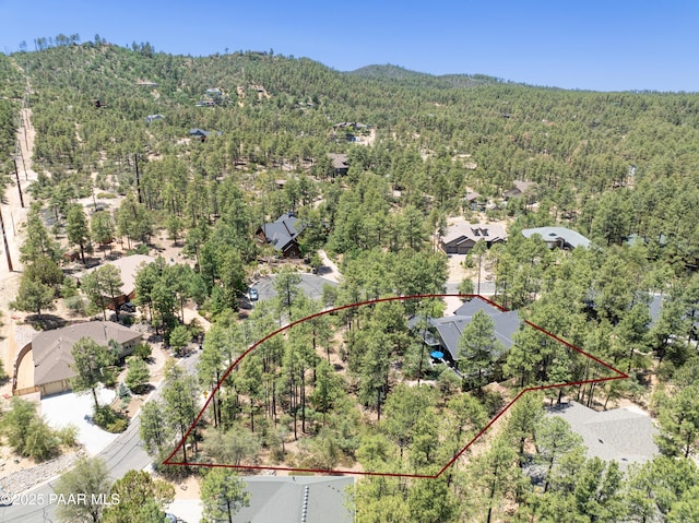 1021 Sheriffs Posse Trl, Prescott, AZ 86303 - view of property location featuring a forest and property boundaries highlighted