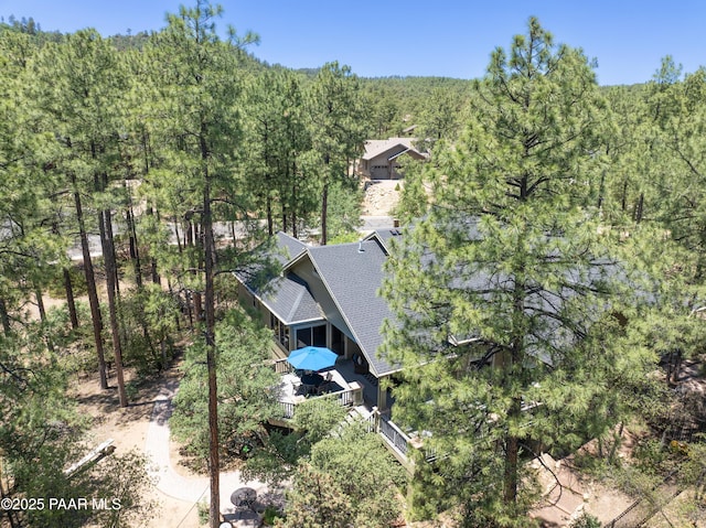 1021 Sheriffs Posse Trl, Prescott, AZ 86303 - aerial view of property and surrounding area featuring a forest