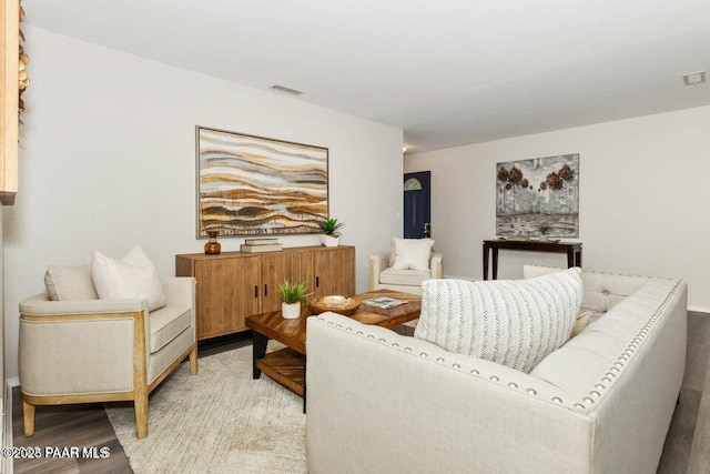 living room featuring light hardwood / wood-style flooring