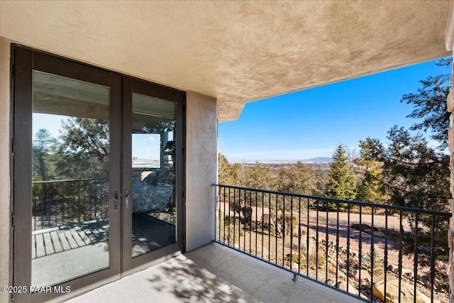 balcony with french doors