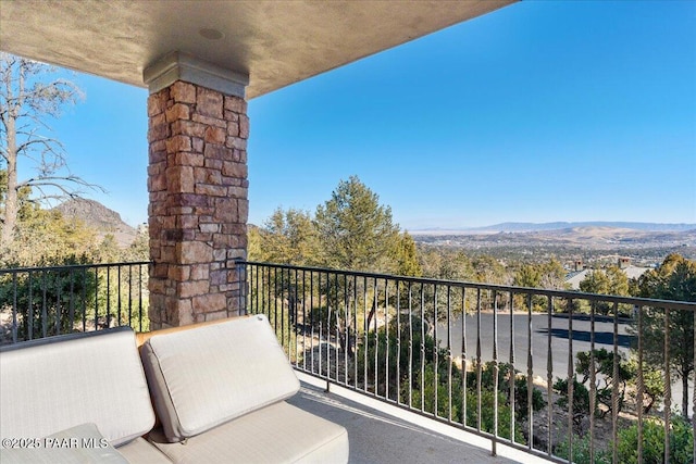 balcony with a mountain view