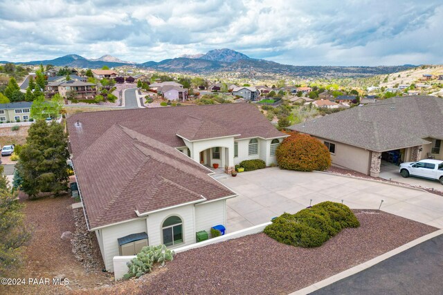 aerial view with a mountain view